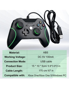 Controlador USB OSTENT Gamepad Xbox One S Negro 2