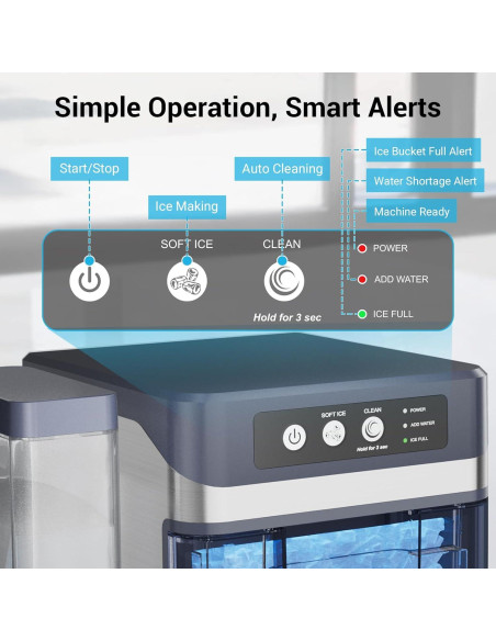 Fabricador de Hielo Nugget FADHOLE 18.14kg/día Autolimpiante