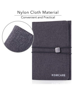 Funda Folio KGMCARE A5 Gris - Organizador Multiusos Tela Reciclada 2