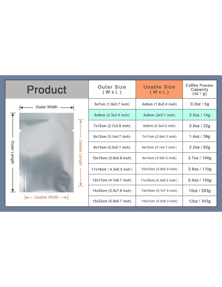 Bolsa de Mylar Aluminio Plateado 6x9cm 200 Piezas Sello Térmico Bolsa de Mylar Aluminio Plateado 6x9cm 200 Piezas Sello Térmico