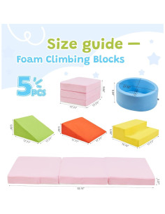 Conjunto de Juego Suave Elftopia con Bloques de Escalada y Piscina de Pelotas - Multicolor 2