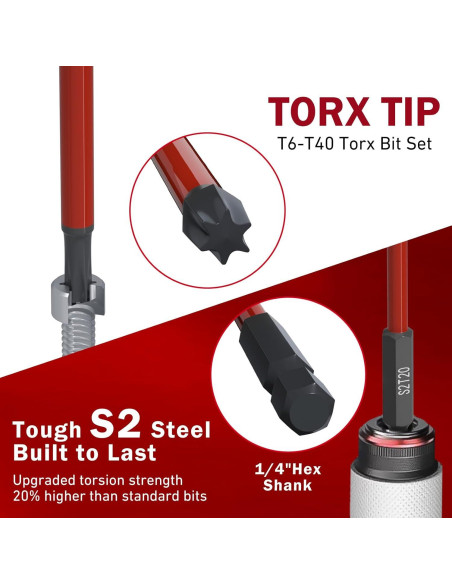 Juego de Puntas Torx 13 Piezas XOOL 150mm Acero S2 Magnético