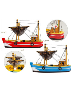 Modelo de Barco de Pesca de Madera SAILINGSTORY - Juego de 2 2
