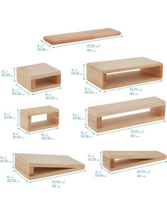 Juego de Bloques Huecos ECR4Kids - 18 Piezas de Madera Natural 2