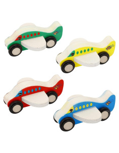 Set de 4 Modelos de Avión de Madera Fepibur - Colores Brillantes