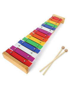 Xilófono de Madera Colorido LOLYSIC 15 Tonos con Mazos