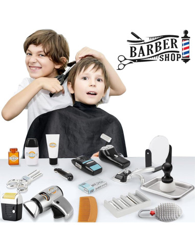 Kit de Juego de Barbería para Niños Liberty Imports 24 Piezas