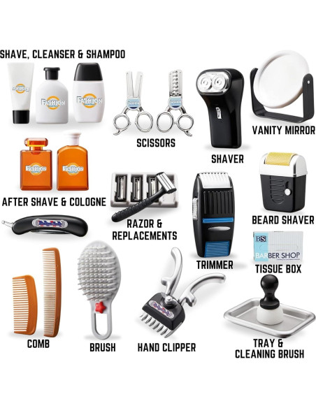 Kit de Juego de Barbería para Niños Liberty Imports 24 Piezas Kit de Juego de Barbería para Niños Liberty Imports 24 Piezas