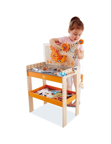 Banco de Trabajo Científico Deluxe Hape 79 Piezas para Niños
