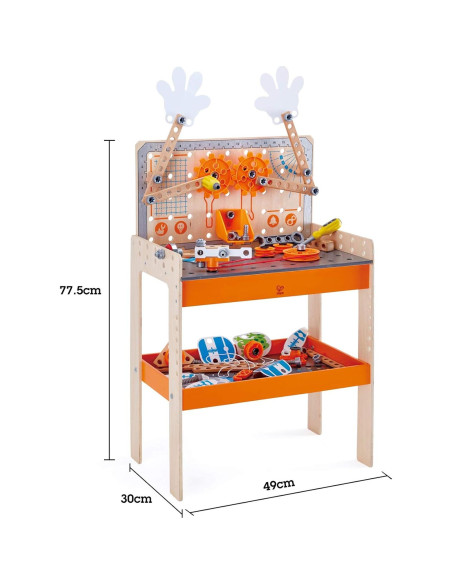 Banco de Trabajo Científico Deluxe Hape 79 Piezas para Niños