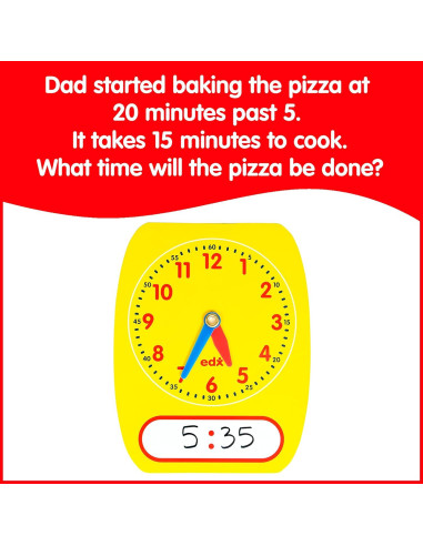 Juego de 5 Relojes Analógicos Educativos Learning Advantage
