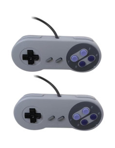 Paquete de 2 Gamepads con Cable para Nintendo SNES Gris 2