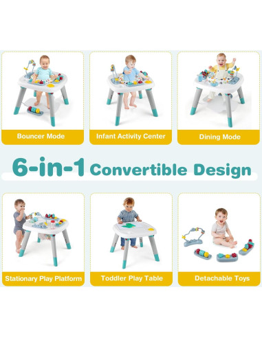 Centro de Actividad 6 en 1 BABY JOY para Bebés 6-36 Meses