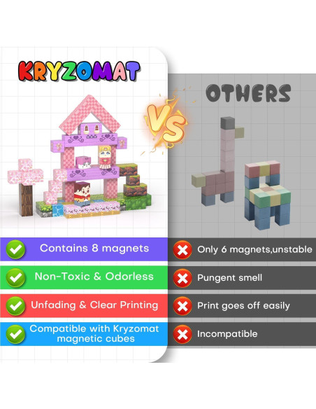 100 Bloques Magnéticos Kryzomat para Construcción Infantil