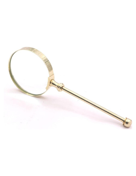 Lupa de Mano Roorkee de Latón Sólido 20.32 cm 5x Lupa de Mano Roorkee de Latón Sólido 20.32 cm 5x