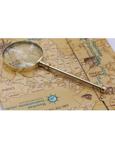 Lupa de Mano Roorkee de Latón Sólido 20.32 cm 5x