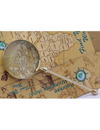 Lupa de Mano Roorkee de Latón Sólido 20.32 cm 5x