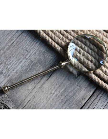 Lupa de Mano Roorkee de Latón Sólido 20.32 cm 5x Lupa de Mano Roorkee de Latón Sólido 20.32 cm 5x