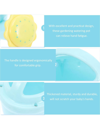 Regaderas para Niños STOBOK 2 Pcs Plástico Azul 20x14.5 cm