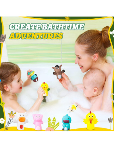 10 Títeres de Dedo de Goma Chengu Animales de Granja 6.35 cm