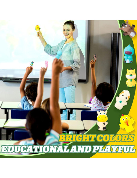 10 Títeres de Dedo de Goma Chengu Animales de Granja 6.35 cm