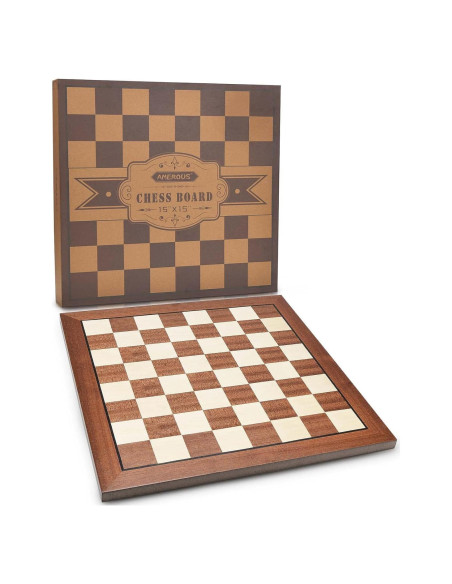 Tablero de Ajedrez de Madera AMEROUS 38.1x38.1 cm Profesional
