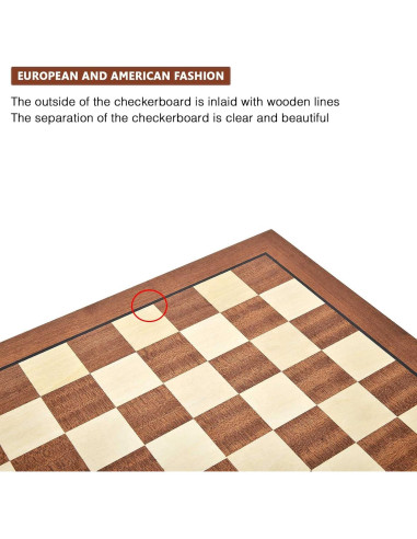 Tablero de Ajedrez de Madera AMEROUS 38.1x38.1 cm Profesional