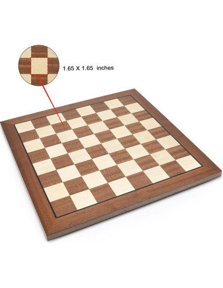 Tablero de Ajedrez de Madera AMEROUS 38.1x38.1 cm Profesional