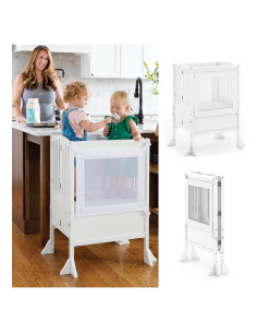 Taburete de Cocina Plegable GuíaCraft Doble Blanco 36 cm