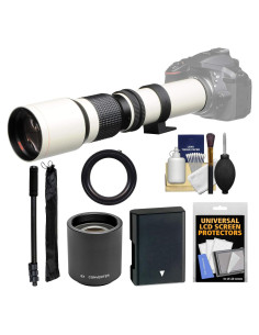 Lente Telefoto Vivitar 500mm f/8.0 + Teleconvertidor 2x + Accesorios