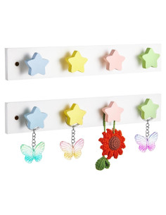 Perchero de Pared para Niños Suzile - 2 Ganchos Estrella 36x6 cm