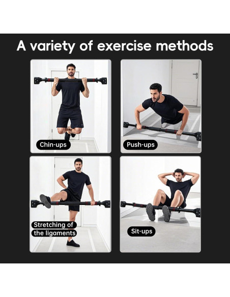 Barra de Dominadas Leikefitness Ajustable 70-100 cm para Puerta