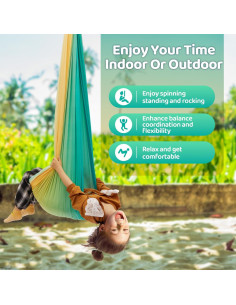 Columpio Sensorial KAWBIYJ Doble Capa 140x150cm 136kg Amarillo 2