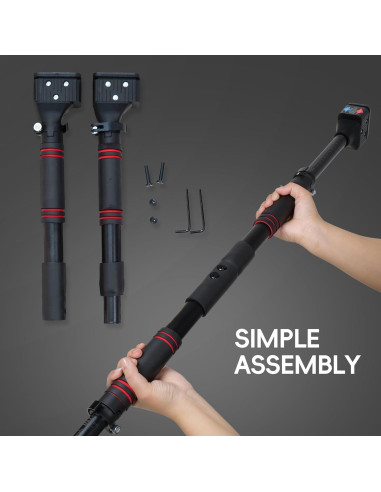 Barra de Dominadas Leikefitness Ajustable 70-100 cm para Puerta