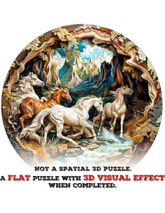 Rompecabezas de Madera 3D Caballos Corriendo Pijesaksa 100 Piezas 2