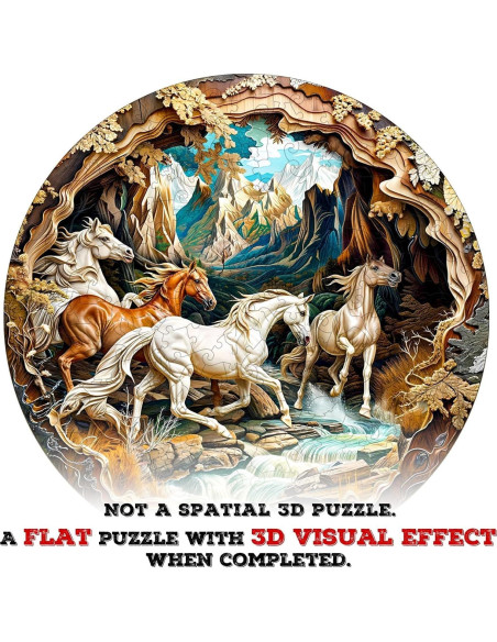 Rompecabezas de Madera 3D Caballos Corriendo Pijesaksa 100 Piezas
