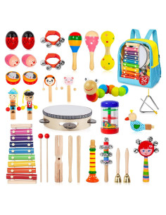 Juego de Instrumentos Musicales Gouezcc 32 Pcs para Niños