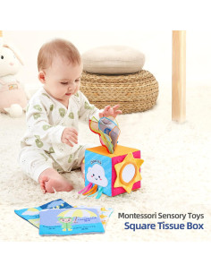 Caja de Juguete de Pañuelos Cuadrados QQPENG para Bebés 2