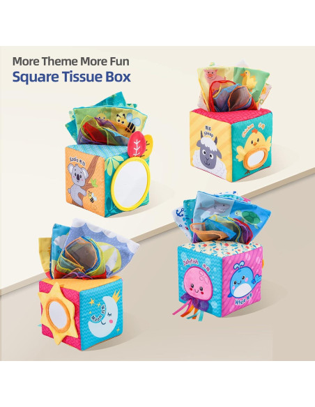 Caja de Juguete de Pañuelos Cuadrados QQPENG para Bebés