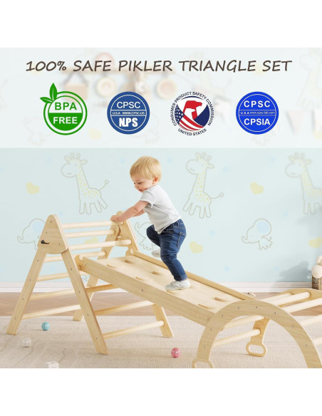 Conjunto Triángulo Pikler EXPERLAM 7-en-1 para Niños 1-3 Años Conjunto Triángulo Pikler EXPERLAM 7-en-1 para Niños 1-3 Años