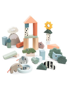 Juego de Bloques de Construcción Done by Deer 34 Piezas - Estimulación Sensorial