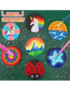 Kit de Pintura de Madera Brilla en la Oscuridad klmars - 20 Piezas 2