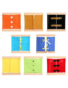 Juego de Vestir Montessori WEBEEDY - 8 Tableros de Aprendizaje