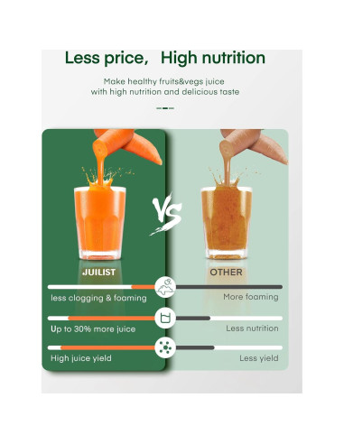 Extractor de Jugo Juilist GS-310L 400W Acero Inoxidable 0.5L