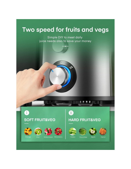 Extractor de Jugo Juilist GS-310L 400W Acero Inoxidable 0.5L