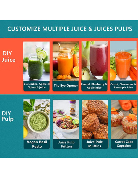 Extractor de Jugo Juilist GS-310L 400W Acero Inoxidable 0.5L