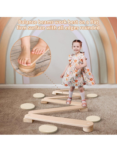 Viga de Equilibrio de Madera Avrsol para Niños 75cm