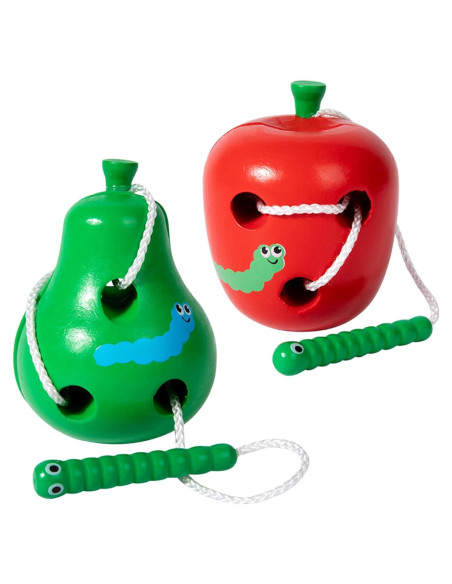 Juguete de ensartar frutas Montessori de madera - 1 unidad