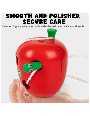 Juguete de ensartar frutas Montessori de madera - 1 unidad