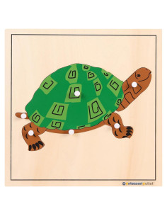 Rompecabezas Montessori Tortuga de Madera 7 Piezas para Niños 3-6 Años